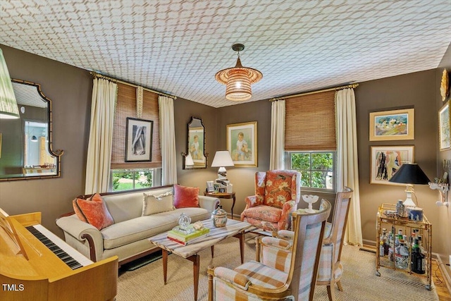 3308 Cobblestone Ct, Raleigh, NC 27607 - carpeted living area featuring baseboards