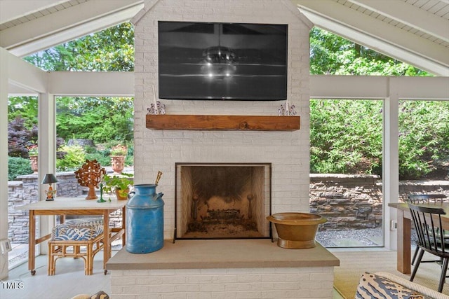 3308 Cobblestone Ct, Raleigh, NC 27607 - living area featuring a brick fireplace