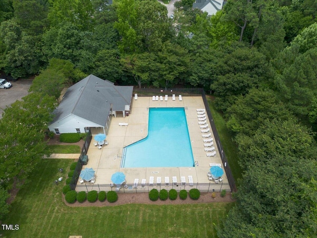 2920 Barrymore St Unit 106, Raleigh, NC 27603 - view from above of property featuring a pool