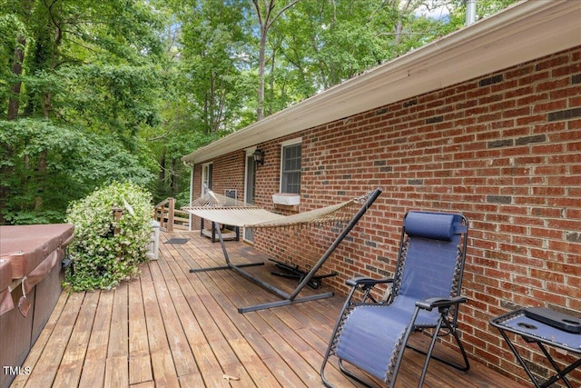 9801 Honeycutt Rd, Raleigh, NC 27614 - wooden terrace featuring view of scattered trees