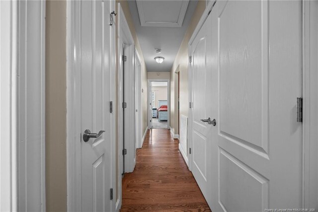 187 Gunner Ct, Broadway, NC 27505 - corridor with dark wood-type flooring