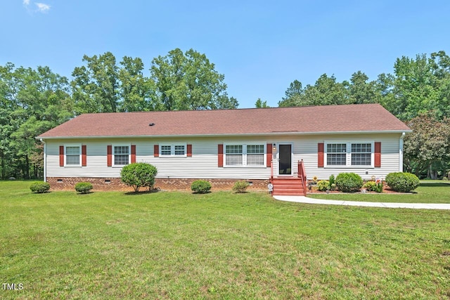 4403 Jeffries Rd, Durham, NC 27704 - ranch-style house with crawl space and a front lawn
