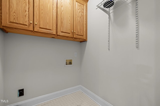 5108 Briton Pl, Fuquay Varina, NC 27526 - laundry area featuring cabinet space, hookup for a washing machine, baseboards, and hookup for an electric dryer
