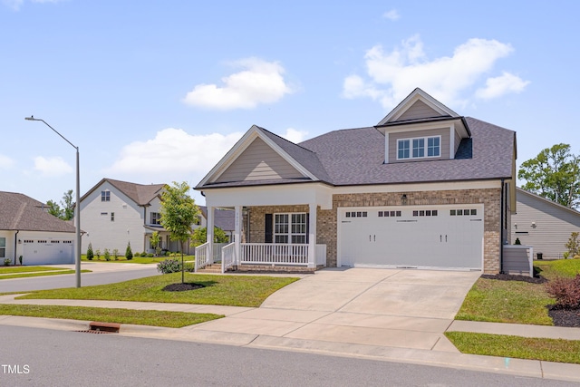 3020 High Plains Dr, Fuquay Varina, NC 27526 - craftsman inspired home with a porch, concrete driveway, an attached garage, brick siding, and roof with shingles