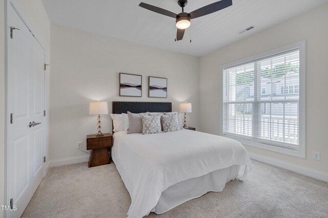 3020 High Plains Dr, Fuquay Varina, NC 27526 - bedroom featuring baseboards, light colored carpet, and a ceiling fan