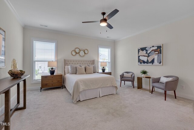 3020 High Plains Dr, Fuquay Varina, NC 27526 - bedroom featuring crown molding, multiple windows, light carpet, and baseboards