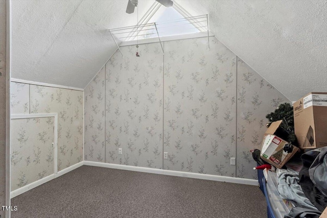 4108 Lazyriver Ln, Durham, NC 27712 - additional living space with lofted ceiling, a textured ceiling, and carpet floors