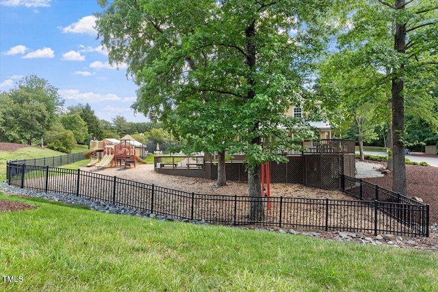 4108 Lazyriver Ln, Durham, NC 27712 - view of playground featuring a deck