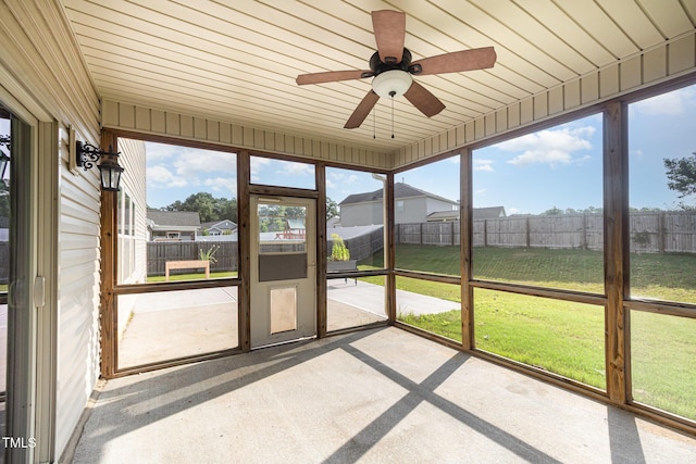 1305 Ivey Grove Ct, Fuquay Varina, NC 27526 - unfurnished sunroom with ceiling fan