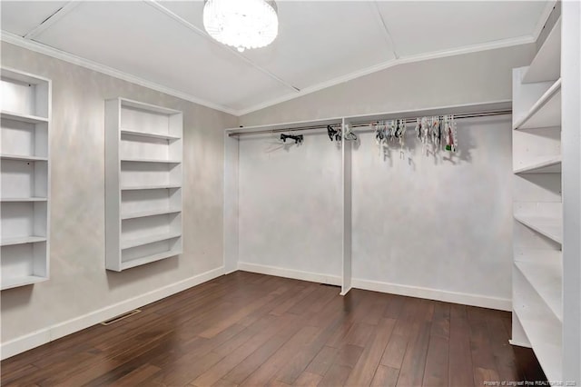 1519 Magnolia Dr, Fairmont, NC 28340 - spacious closet featuring hardwood / wood-style floors and lofted ceiling