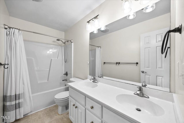 618 Durwood Dr, Raleigh, NC 27603 - bathroom featuring toilet, shower / bath combination with curtain, and double vanity