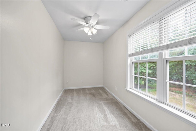 618 Durwood Dr, Raleigh, NC 27603 - carpeted spare room featuring baseboards, plenty of natural light, and a ceiling fan