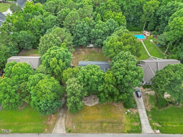 618 Durwood Dr, Raleigh, NC 27603 - aerial view of property and surrounding area featuring a pool area
