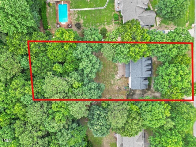 618 Durwood Dr, Raleigh, NC 27603 - view of property location with a pool and property parcel outlined