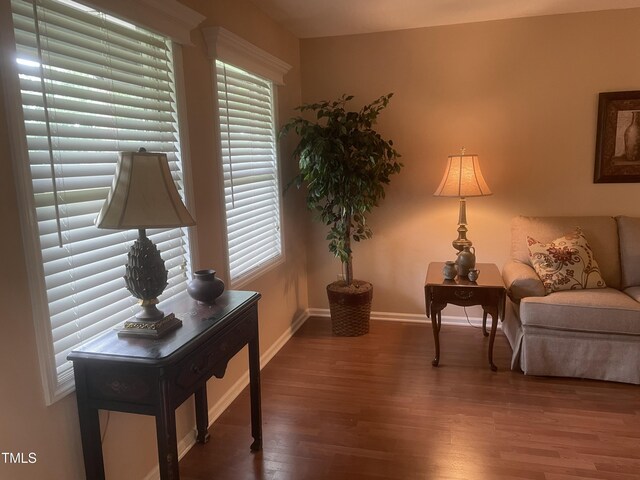 1913 Rendall St, Burlington, NC 27215 - living area featuring wood finished floors and baseboards