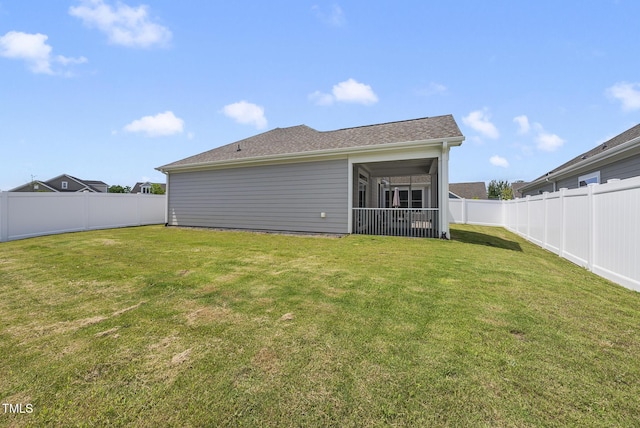 1727 Pinecliff Ct, Fuquay Varina, NC 27526 - back of house with a fenced backyard and a sunroom