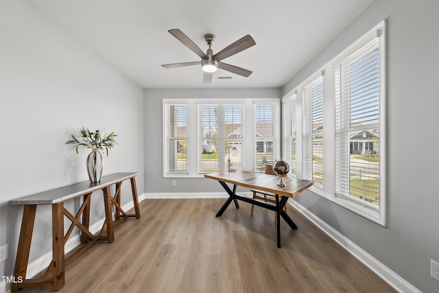 1727 Pinecliff Ct, Fuquay Varina, NC 27526 - office space with wood finished floors and a ceiling fan