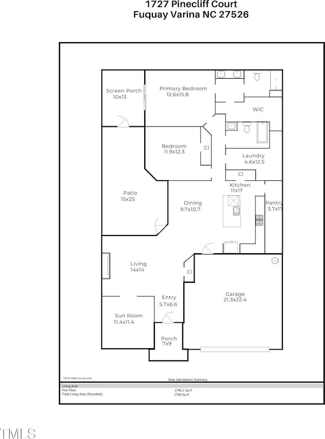 1727 Pinecliff Ct, Fuquay Varina, NC 27526 - view of property floor plan