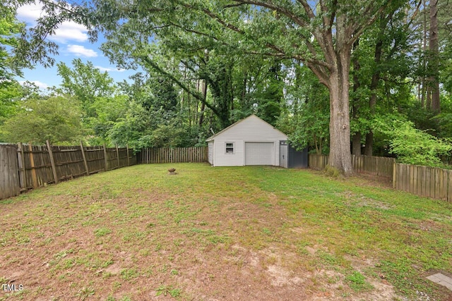 1826 Northgate St, Durham, NC 27704 - view of yard featuring an outbuilding and a garage