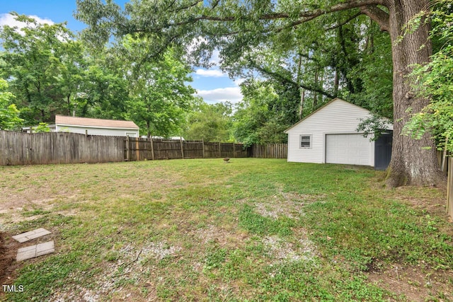 1826 Northgate St, Durham, NC 27704 - view of yard with a detached garage and an outbuilding