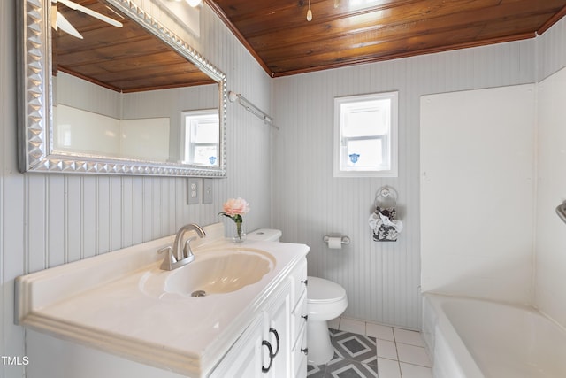 803 Hare St, Selma, NC 27576 - bathroom featuring wood ceiling, tile patterned floors, and vanity