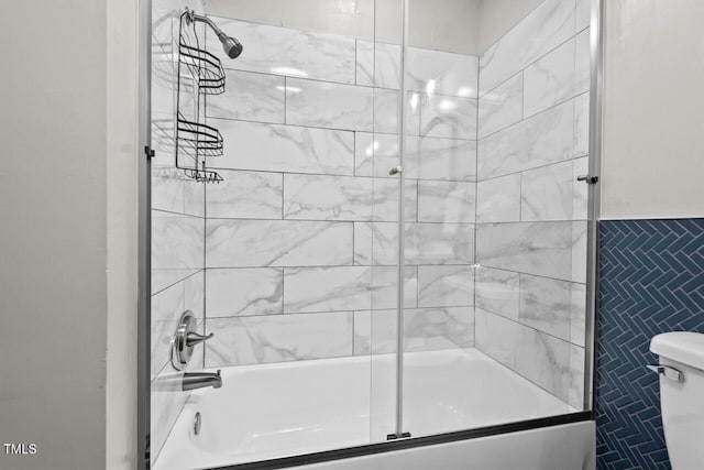 1207 Grant St, Durham, NC 27701 - bathroom with tile walls, bathing tub / shower combination, and toilet