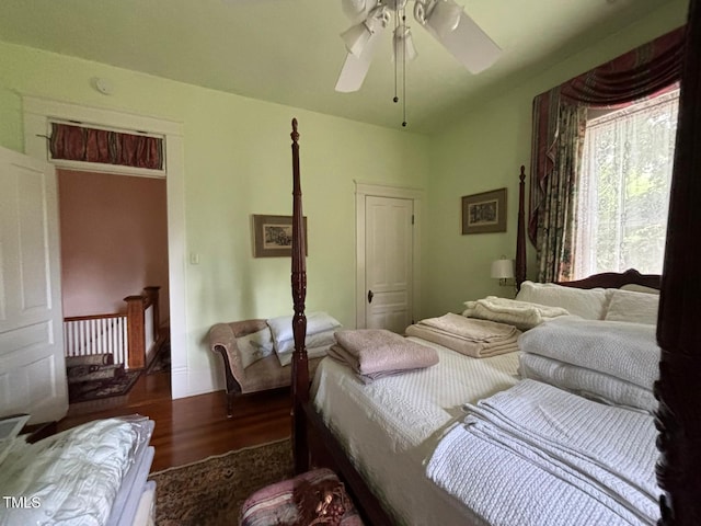 331 N Main St, Warrenton, NC 27589 - bedroom featuring wood finished floors and ceiling fan
