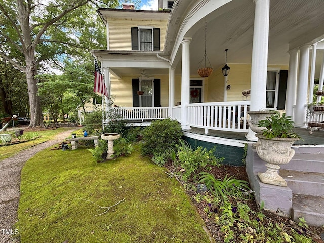 331 N Main St, Warrenton, NC 27589 - entrance to property with covered porch and a chimney