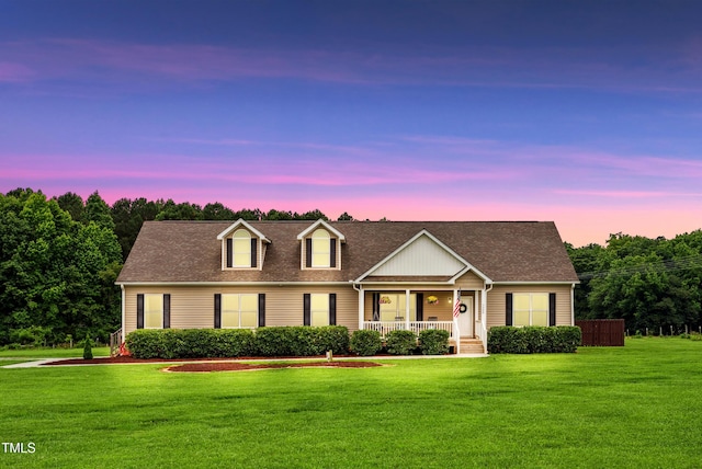 9300 Lake Wheeler Rd, Fuquay Varina, NC 27526 - view of front facade with a porch, a front yard, and roof with shingles