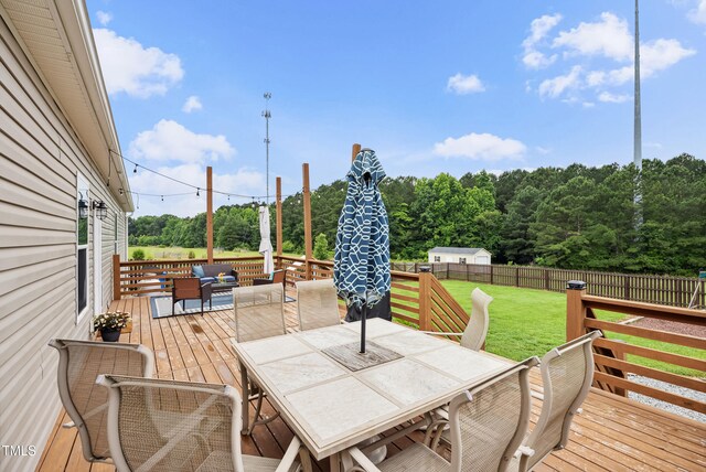9300 Lake Wheeler Rd, Fuquay Varina, NC 27526 - deck with an outdoor living space and outdoor dining space