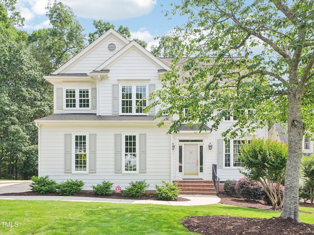 305 Promontory Point Dr, Cary, NC 27513 - view of front of home featuring a front lawn and entry steps