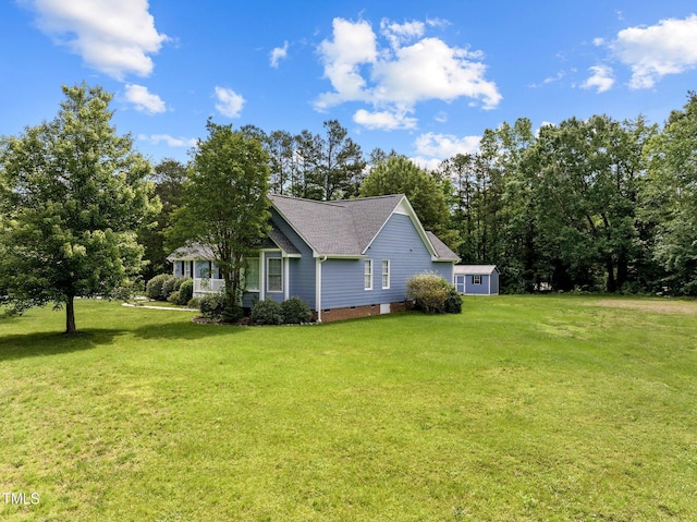 304 Foxcroft Dr, Timberlake, NC 27583 - view of side of property featuring crawl space, a lawn, and roof with shingles