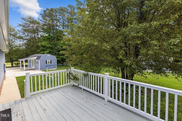 304 Foxcroft Dr, Timberlake, NC 27583 - deck with an outdoor structure and a yard