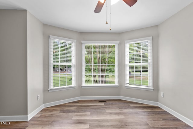 304 Foxcroft Dr, Timberlake, NC 27583 - unfurnished dining area with ceiling fan and wood finished floors