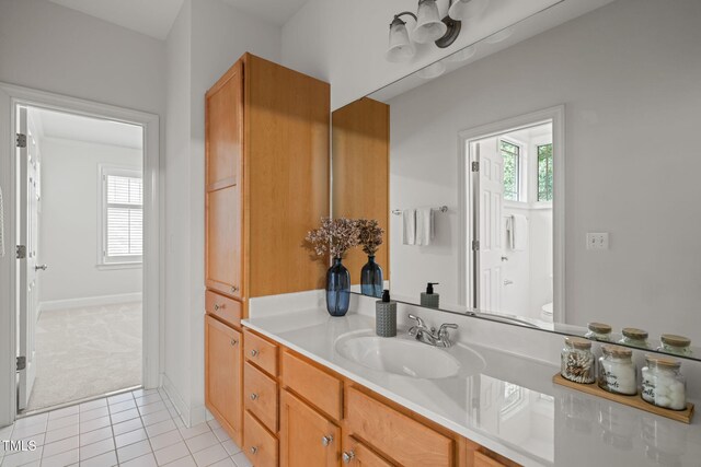 4831 Crestmore Rd Unit 202, Raleigh, NC 27612 - bathroom with vanity and tile patterned floors