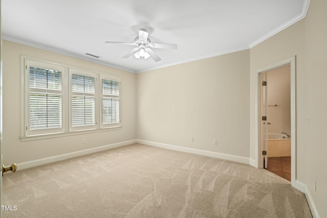 4831 Crestmore Rd Unit 202, Raleigh, NC 27612 - empty room featuring carpet, ceiling fan, and ornamental molding