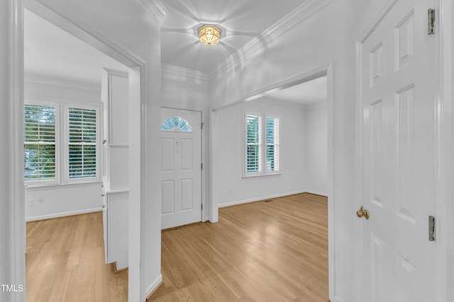 500 Center Pointe Dr, Cary, NC 27513 - entrance foyer featuring light wood-type flooring, baseboards, and crown molding
