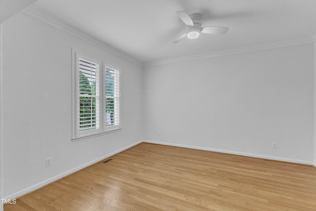 500 Center Pointe Dr, Cary, NC 27513 - unfurnished room featuring crown molding, light wood-type flooring, baseboards, and ceiling fan