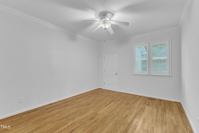 500 Center Pointe Dr, Cary, NC 27513 - unfurnished room with light wood-style flooring, crown molding, a ceiling fan, and baseboards