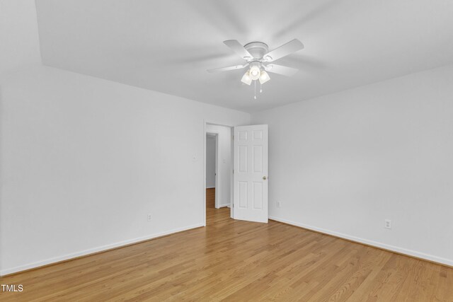 500 Center Pointe Dr, Cary, NC 27513 - spare room featuring light wood-style flooring, baseboards, and ceiling fan