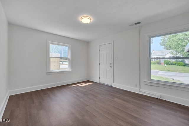 414 Craven St, Durham, NC 27704 - unfurnished room with dark wood finished floors and baseboards