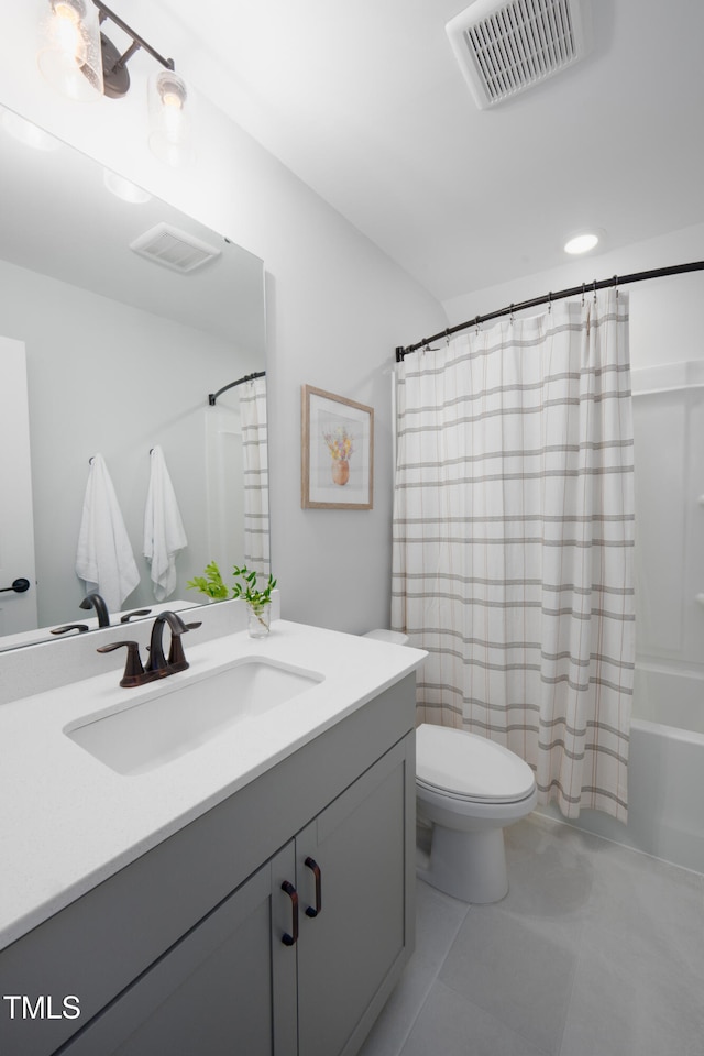 226 Castle Pond Way, Fuquay Varina, NC 27526 - bathroom with vanity, shower / tub combo, and tile patterned floors