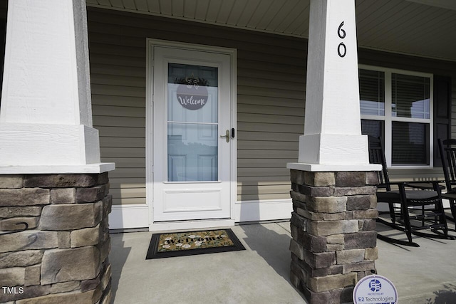 60 Falling Leaf Ln, Benson, NC 27504 - entrance to property featuring covered porch and stone siding