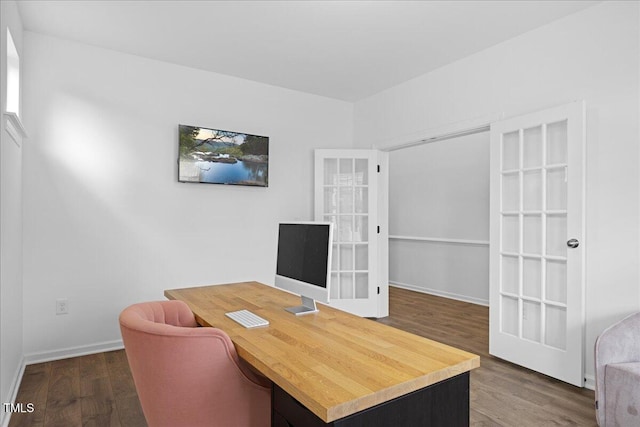 4508 Valley Crest Ln, Fuquay Varina, NC 27526 - office area with wood finished floors and baseboards