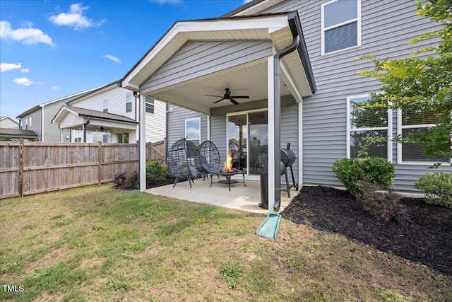 4508 Valley Crest Ln, Fuquay Varina, NC 27526 - view of yard with a ceiling fan and a patio