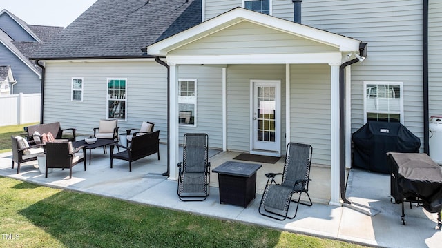 77 Redpine Ct, Clayton, NC 27520 - view of patio featuring an outdoor hangout area and area for grilling