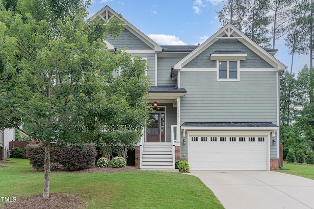 1138 Bexley Hills Bnd, Apex, NC 27502 - craftsman-style house featuring a front lawn, a garage, concrete driveway, and roof with shingles