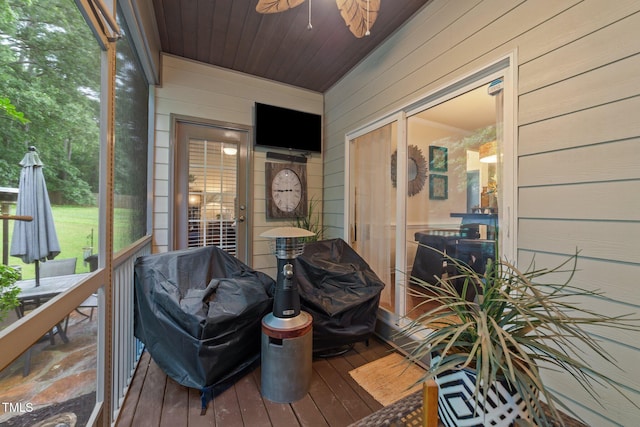 8132 Wheeler Woods Dr, Apex, NC 27539 - sunroom featuring a ceiling fan and plenty of natural light