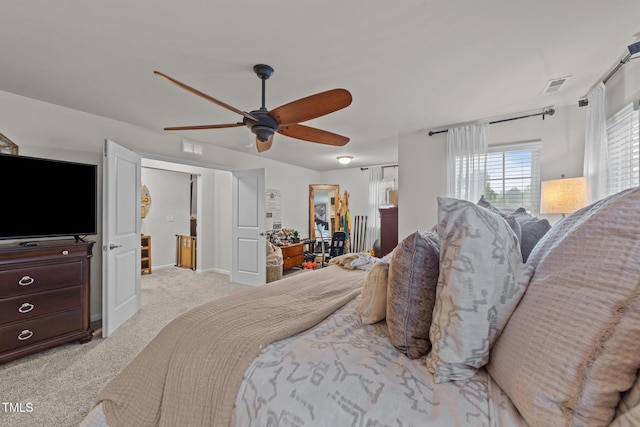 8132 Wheeler Woods Dr, Apex, NC 27539 - bedroom featuring light colored carpet, ceiling fan, and baseboards