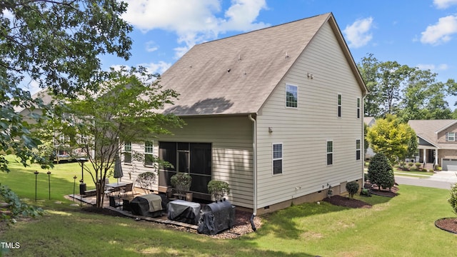 8132 Wheeler Woods Dr, Apex, NC 27539 - back of house with a yard and crawl space